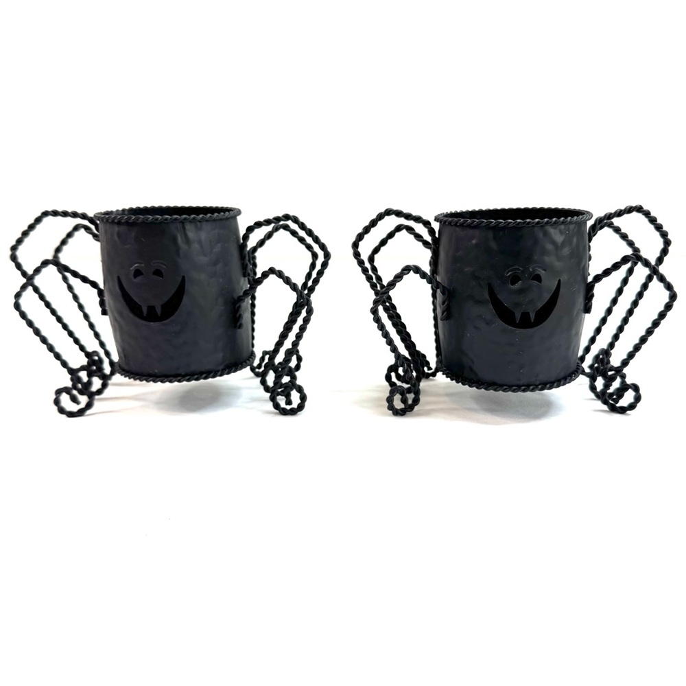 Halloween Mini Spooky Spider Candle Holder Set Spider Decor - Picture 3 of 11